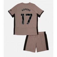 Tottenham Hotspur Cristian Romero #17 Tredje Tröja Barn 2023-24 Kortärmad (+ Korta byxor)
